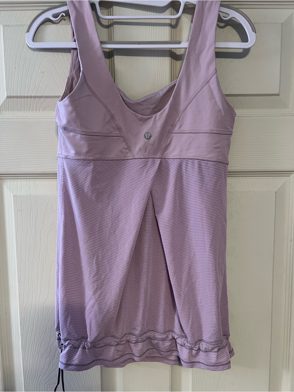 Lululemon Athletica Lavender Cinch Hem Built In Bra Tank Top Size 6 - Picture 2 of 6